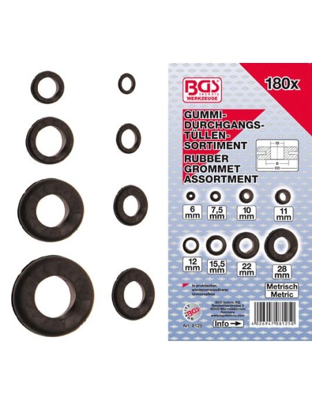 REF  8125     Surtido de arandelas de goma métrico