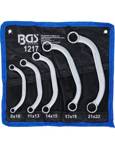 Juego de llaves de estrella planas en media luna 