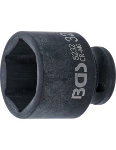 Llaves de vaso impacto hexagonal | entrada 12,5 mm (1/2") | 32 mm